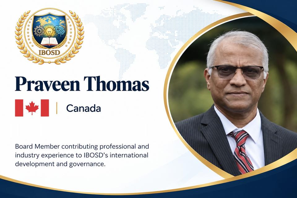 Profile card for Praveen Thomas, Canada: a Board Member contributing professional and industry experience to IBOSD.